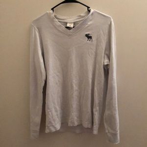 abercrombie & fitch long white sleeved shirt